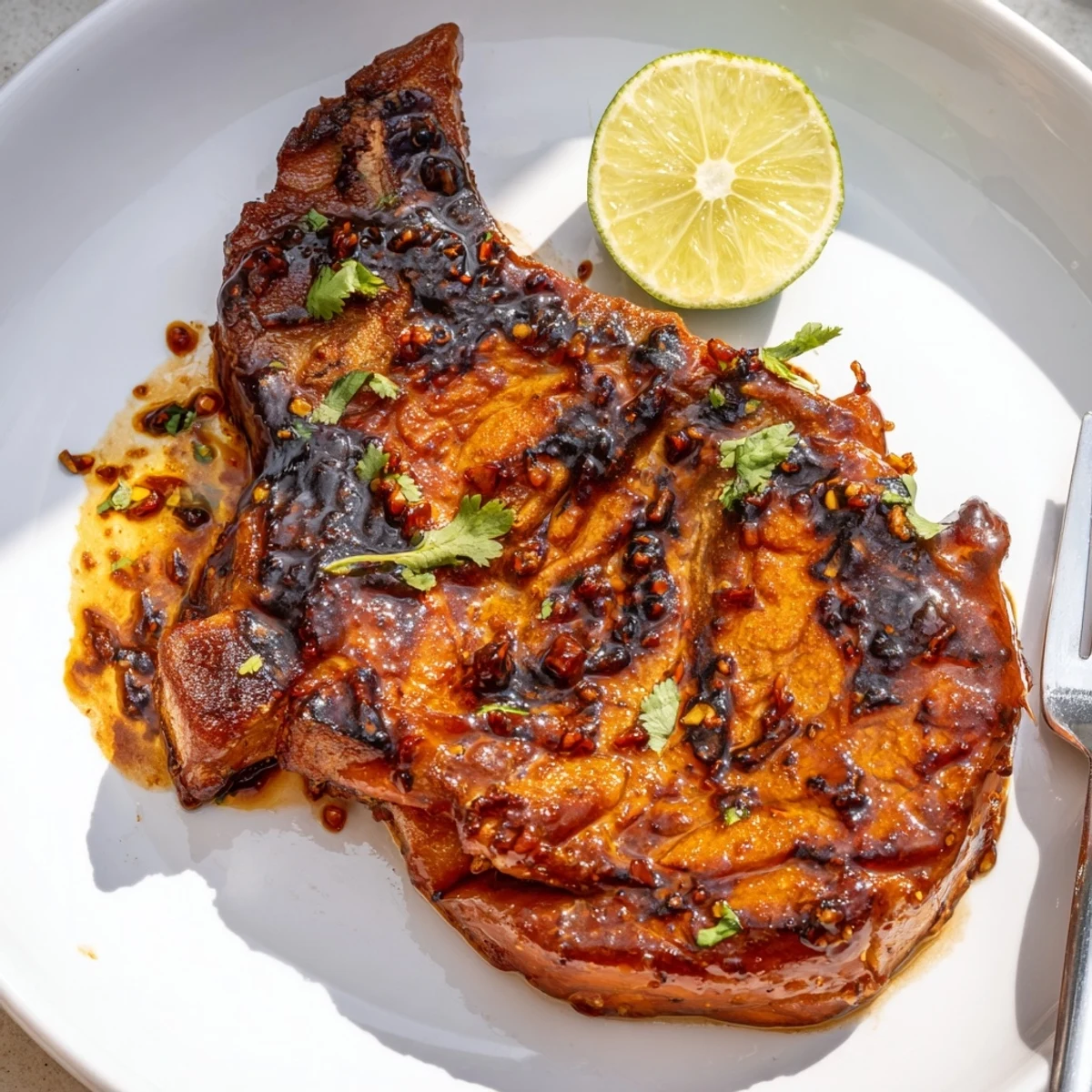 Flavor-packed Chipotle Honey Pork Chops sizzling on a grill, ready for a delicious dinner.