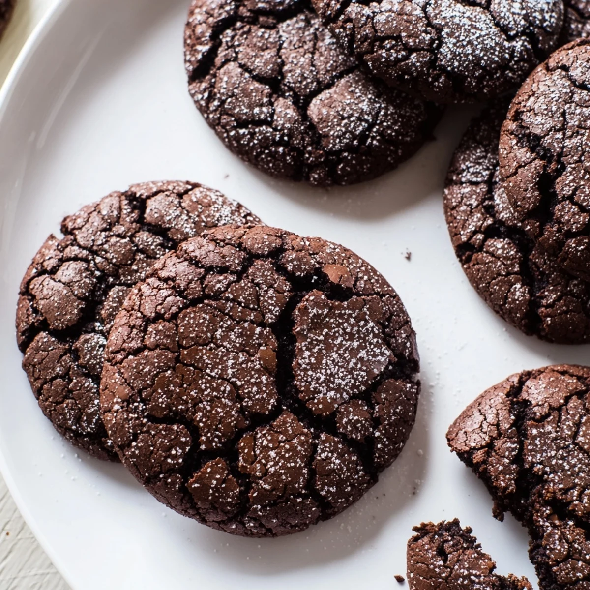 See the delightful crinkles on these delicious Air-Fried Chocolate Crinkle Cookies, ready to eat!