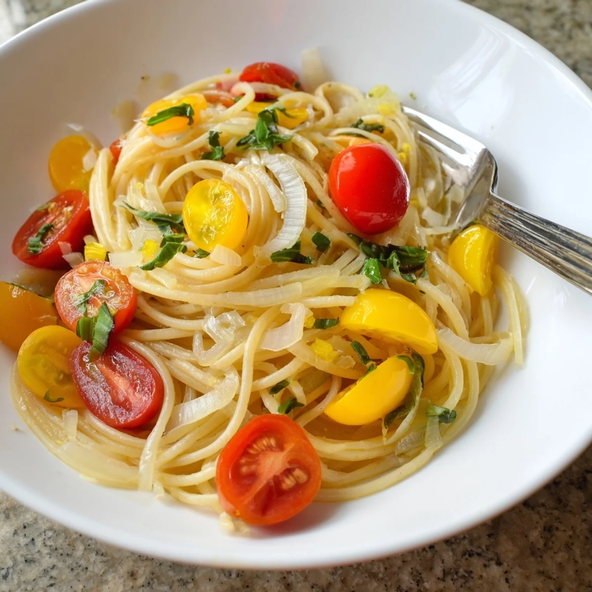 One-pan method shown: fragrant Cozy Fireplace Tomato Basil Pasta with melting cheese, a comforting meal.