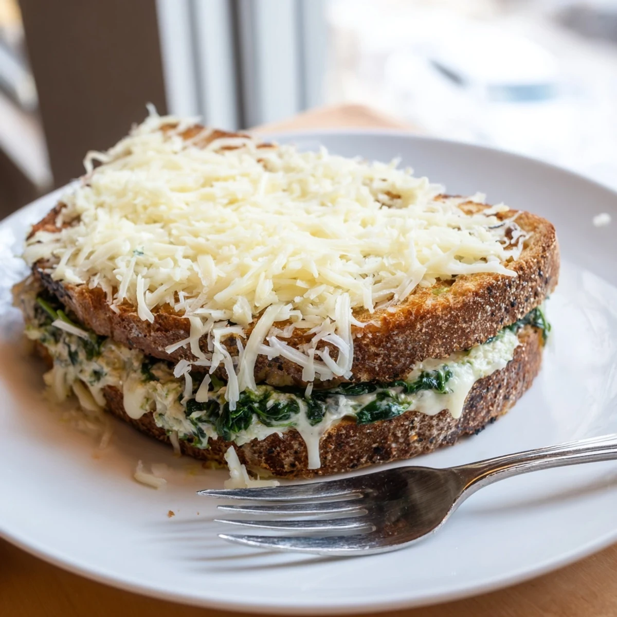 Crispy Air Fryer Spinach & Artichoke Dip Grilled Cheese oozes cheesy goodness, perfect comfort food.