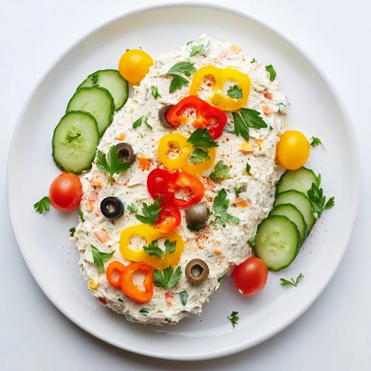 A beautiful holiday display: this creamy Christmas Lights Appetizer Spread is perfect for sharing.