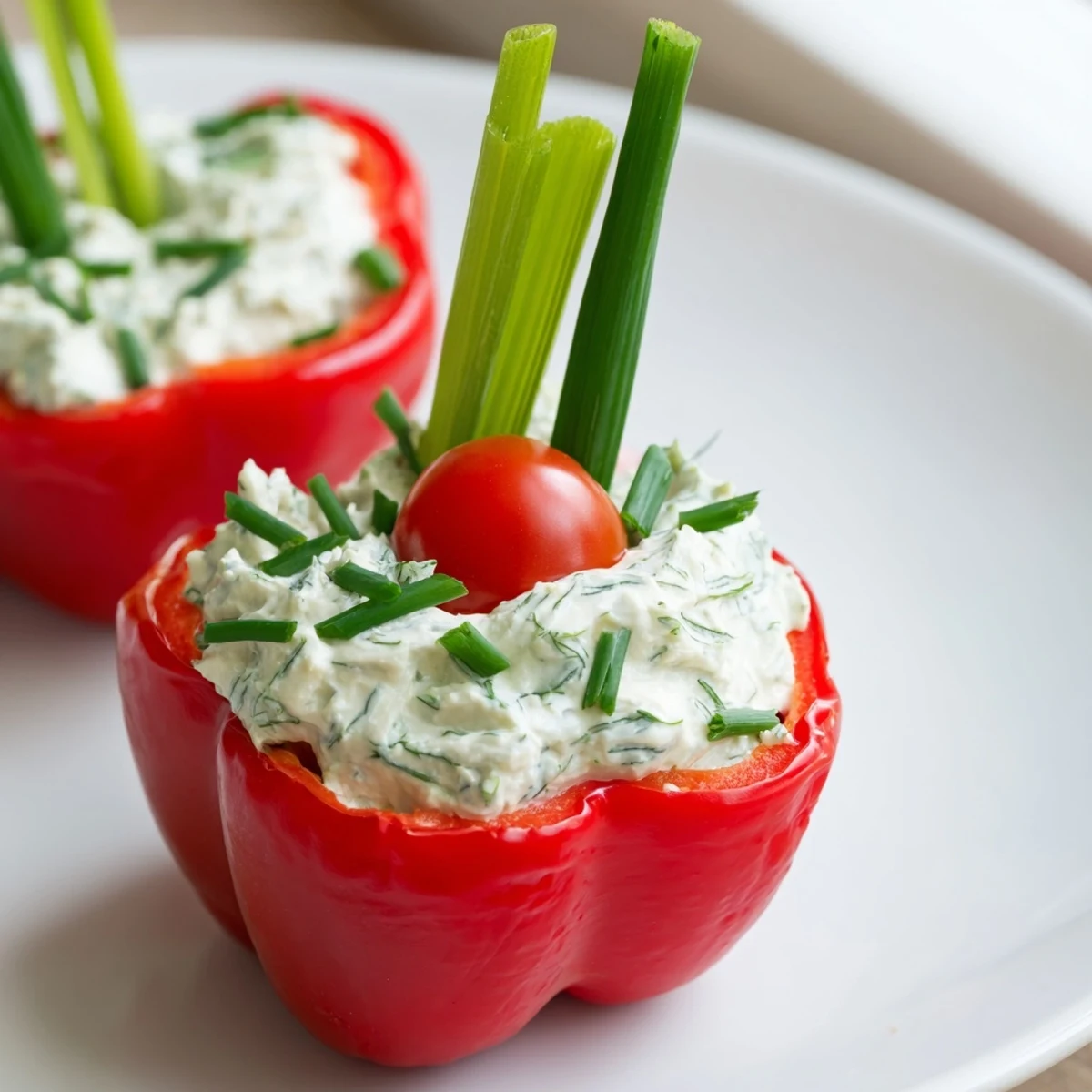 Blooming Tulip Veggie Cups: Colorful bell pepper tulips filled with creamy herb cheese and fresh veggies.