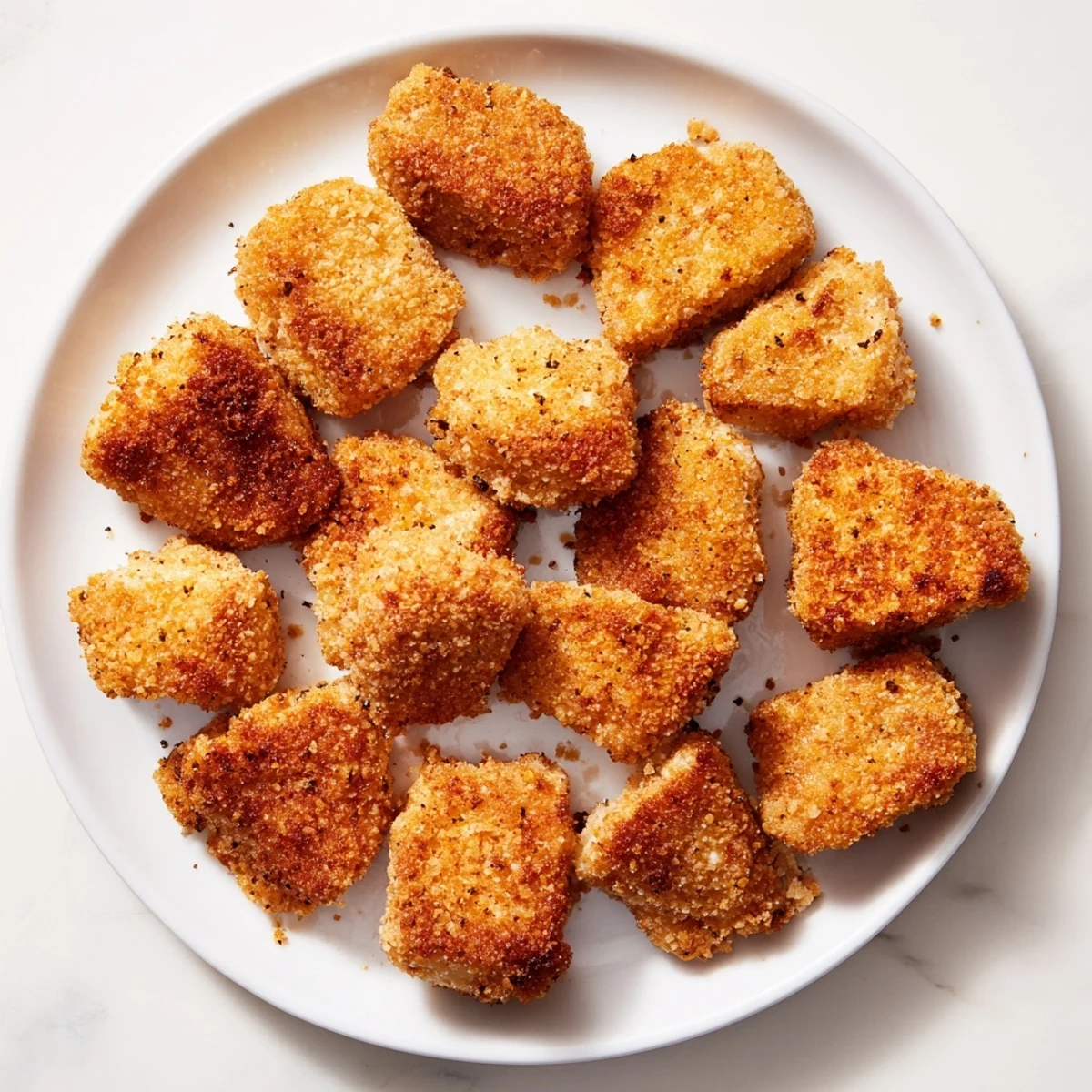 Golden-brown Air Fryer Un-Fried Chicken Nuggets, perfectly crisp and ready for dipping.
