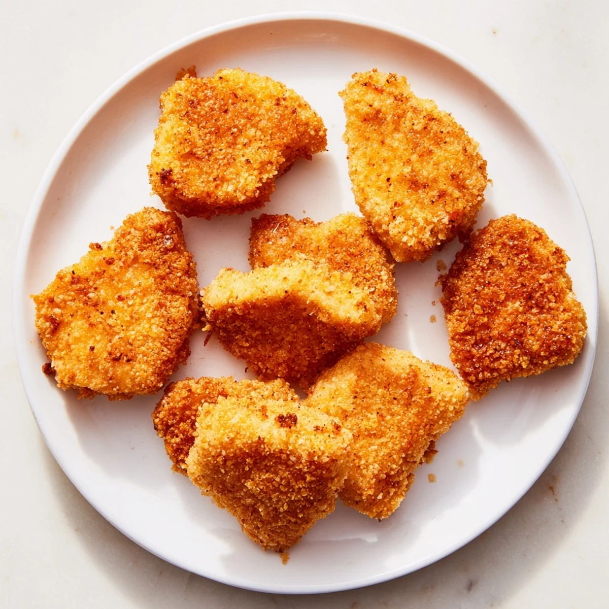 Deliciously crispy Air Fryer Un-Fried Chicken Nuggets, featuring a flavorful panko breadcrumb coating.