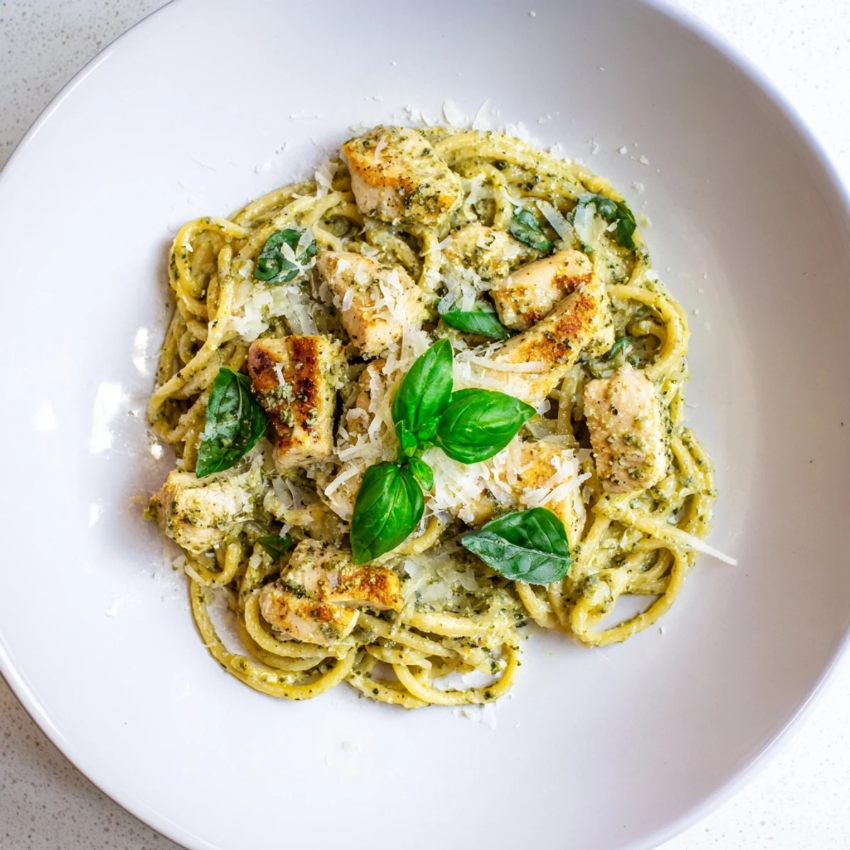 Pesto Egg Chicken Pasta