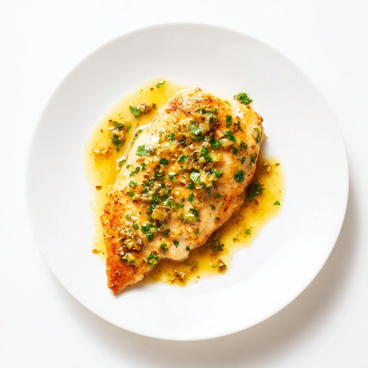 Sliced Lemon Pepper Chicken revealing juicy, tender meat, drizzled with vibrant lemon-pepper butter sauce.