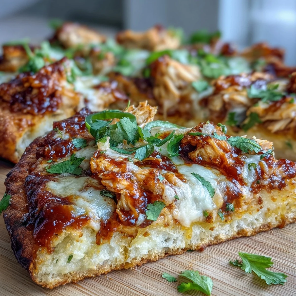 Golden, bubbling cheddar melts over tender chicken and red enchilada sauce piled high on warm garlic naan breads.