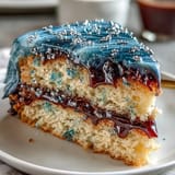 A mesmerizing Pisces-inspired galaxy cake with swirling blue and purple buttercream and shimmering edible glitter, perfect for starry celebrations.