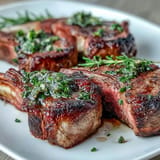 Golden-brown lamb chops paired with a zesty lemon-parsley gremolata for a bright, savory main course.  