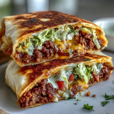 Golden-brown Keto Taco Bell Copycat Crunchwrap sits on a plate, showcasing its folded, crispy exterior and layers of seasoned beef, cheese, and lettuce.