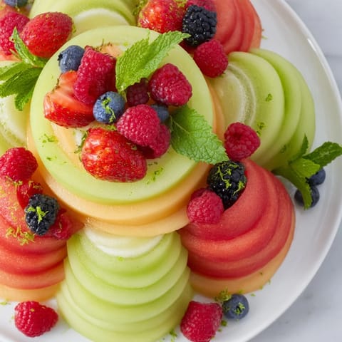 Layered Melon and Berry Circles