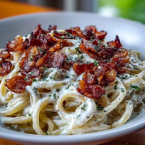 Steaming celeriac carbonara plated in a skillet, garnished with extra Parmesan and served with a crisp white wine.