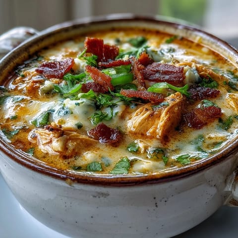 This hearty Spicy Jalapeño Popper Chicken Soup features tender chicken and melted cheddar in a spicy broth. 