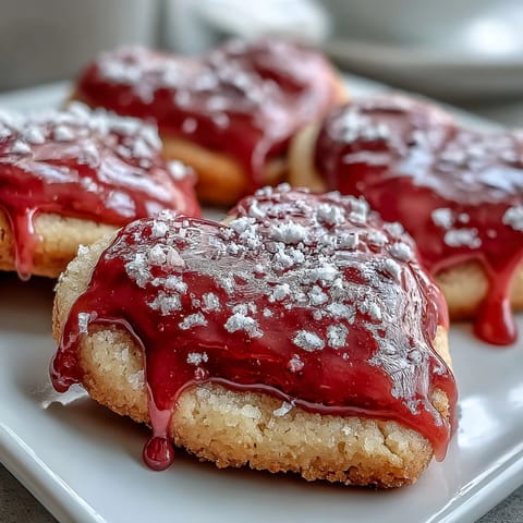 Valentine sugar cookies strawberry icing