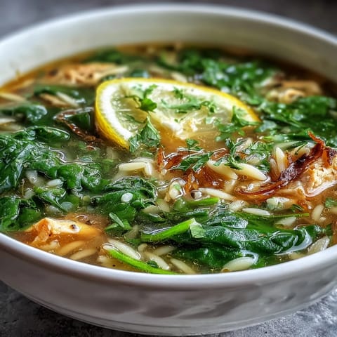 Lemon Chicken Orzo Soup