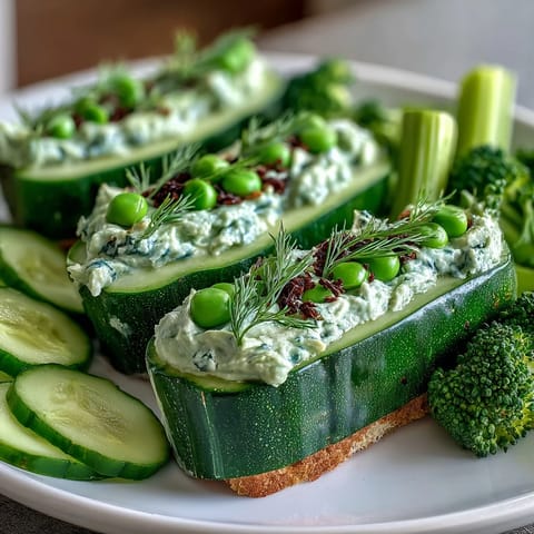 A vibrant green snack board with cucumber, snap peas, and avocado ranch dip for healthy entertaining.  