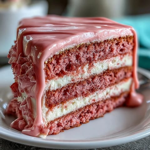 Elegant Rosé Velvet Cake, adorned with luxurious gold drip icing.