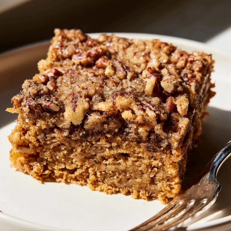Chewy blondies infused with maple syrup, cinnamon, and toasted pecans delightfully served.  