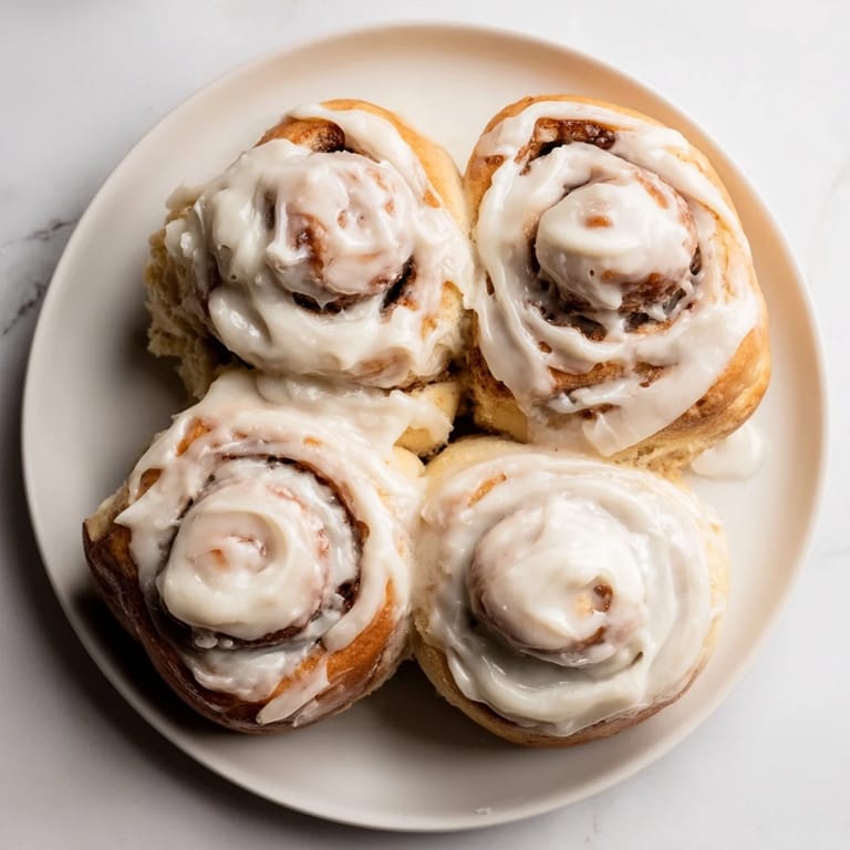 These warm, gooey TikTok Heavy Cream Cinnamon Rolls are dripping with a rich cream cheese glaze.