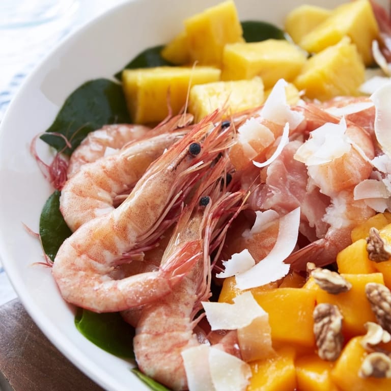 Enjoy a refreshing and flavorful Tropical Wave Tasting Platter featuring pineapple, coconut and macadamia nuts.