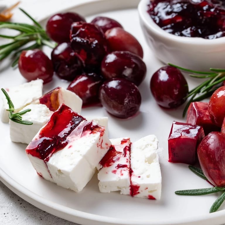 Rustic wooden board displaying a gorgeous Ruby Red Wine Stain Board arrangement, complete with fresh garnishes.