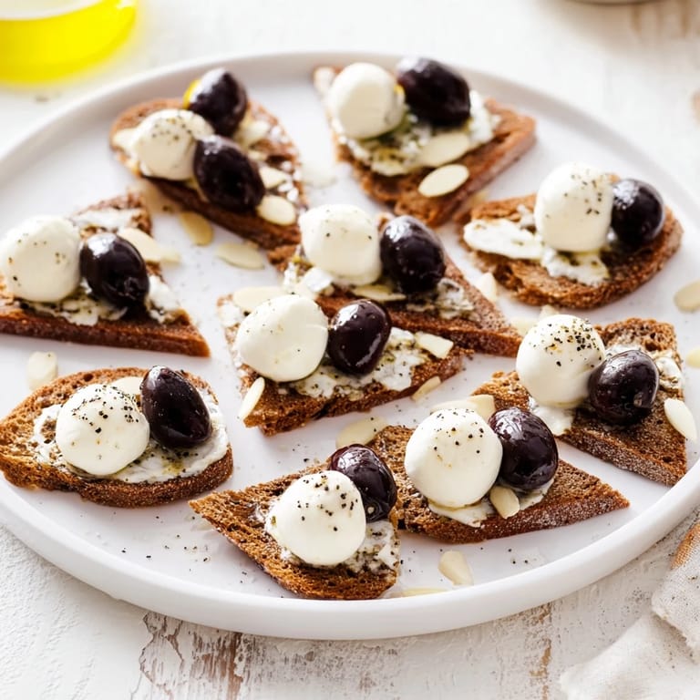 Close-up of a flavorful black and white formal affair appetizer with contrasting textures and colors.