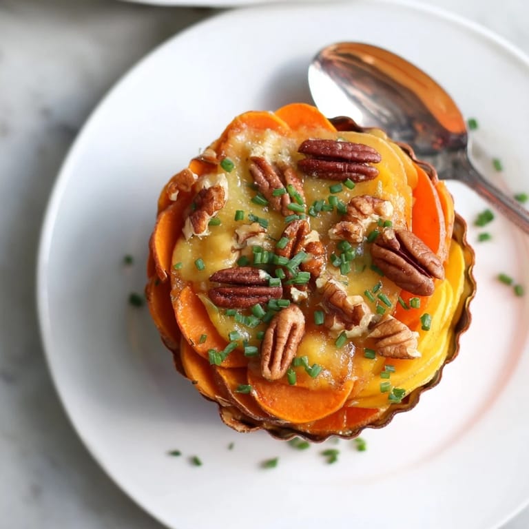 Warm Copper Penny Warmth dish features roasted carrots, apricots, and aged cheddar in small ramekins.