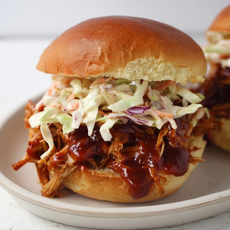 A close-up of tender BBQ jackfruit sliders, the essence of smoky, plant-based goodness.