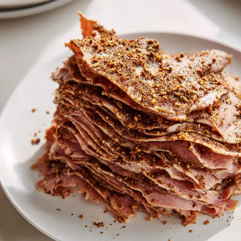 Flavorful, seasoned Turkish Döner Meat, stacked high on skewers before roasting to tender perfection.