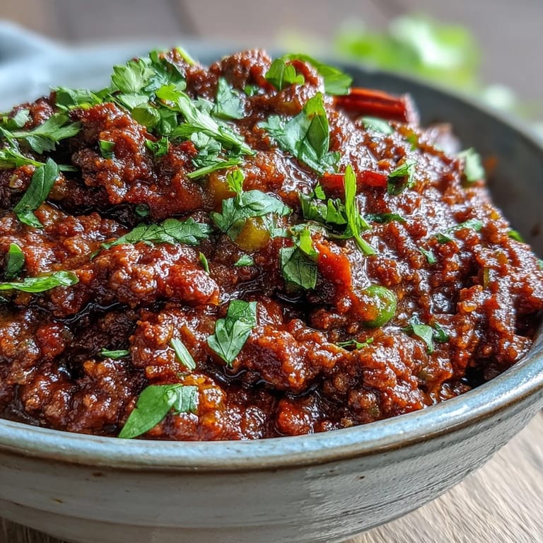 Steaming bowl of homemade Venison Keema Curry featuring ground venison, peas, and golden onions. Ready to serve alongside fluffy basmati rice for a cozy gluten-free dinner.