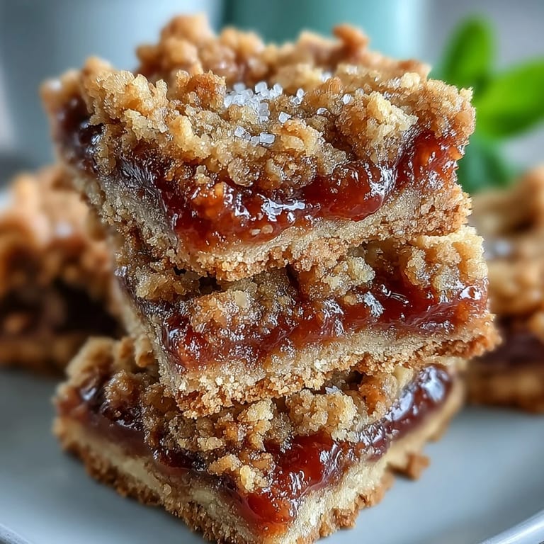 Freshly baked Guava Jam Bars are lifted from the pan, revealing a vibrant pink guava filling and buttery layers.