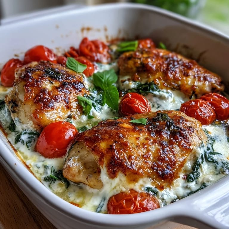 Golden-brown High Protein Chicken Bake fresh from the oven, served alongside colorful roasted vegetables for a complete low-carb dinner.