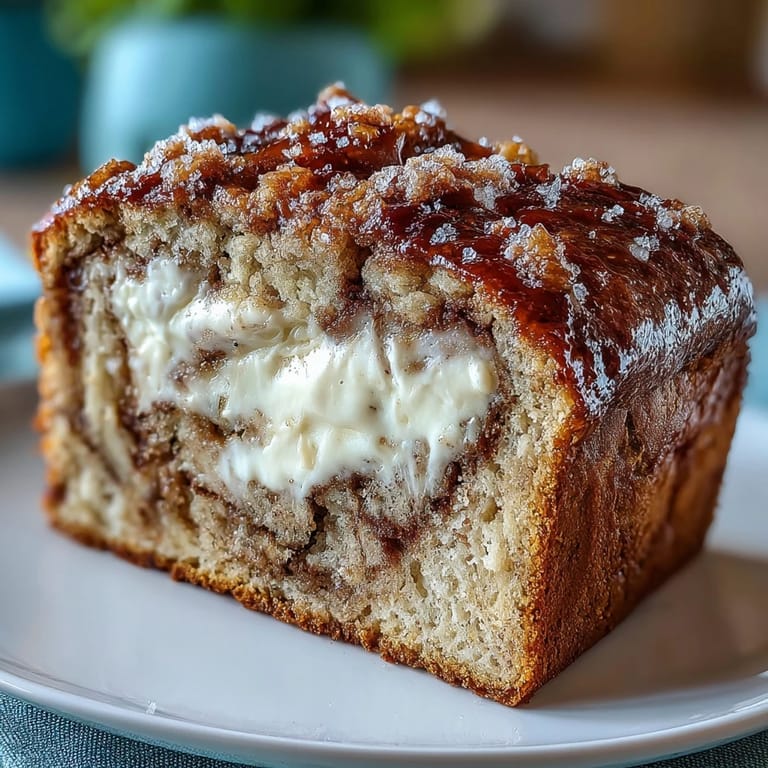 Homemade Cream Cheese Cinnamon Swirl Protein Loaf served warm on a wooden board, perfect for a nutritious breakfast or snack.