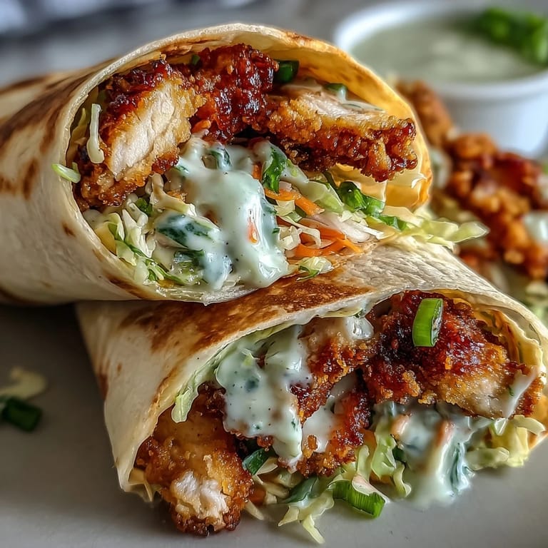 Two halved Crispy KFC Turkey Snack Wraps on a rustic plate, garnished with fresh herbs and lime wedges.