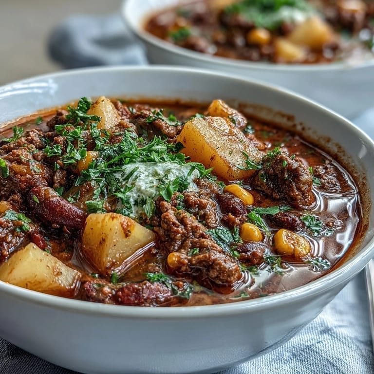 Cozy Shepherds Pie Soup loaded with ground beef, mixed vegetables, and creamy potatoes for a satisfying dinner.