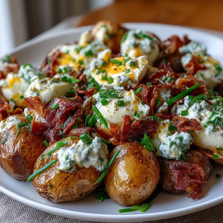 2. Smoky BBQ Baby Shower Loaded Baked Potato Salad features roasted potatoes, tangy dressing, and savory mix-ins for a crowd-pleasing side.