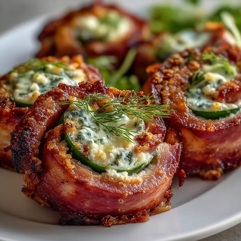 Creamy, tangy ham pinwheels with dill pickles, rolled tight and sliced for easy party snacking.