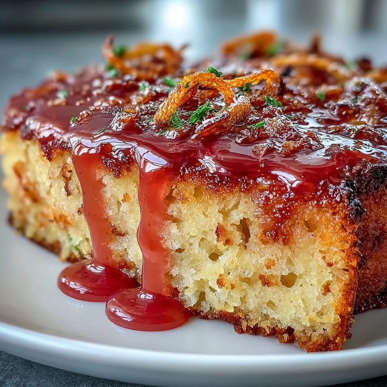 Moist almond and polenta cake infused with blood orange zest, topped with a stunning pink blood orange glaze.