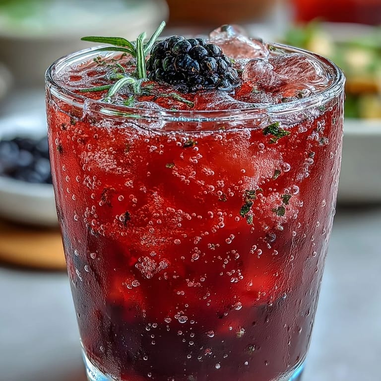 Sparkling blackberry lavender lemonade fizz ready to serve with lemon garnish.