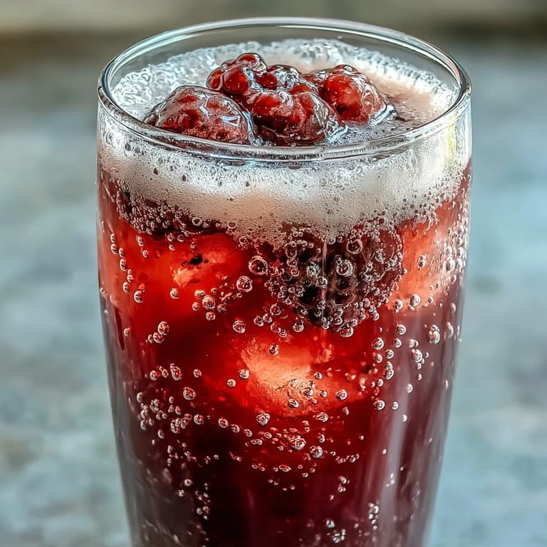 Aroma of summer in sparkling blackberry lavender lemonade fizz, a delightful treat.