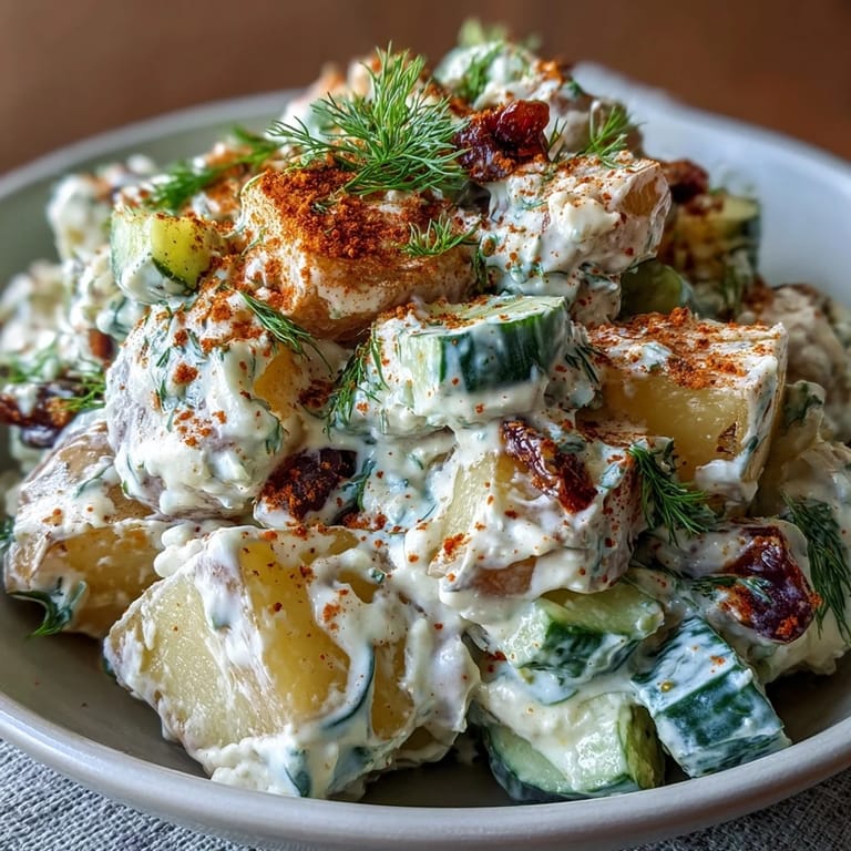 Flavorful Juneteenth soul food potato salad, featuring mustard and fresh scallions.