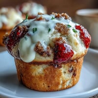 Fresh strawberry muffins with creamy white chocolate chips, golden on top and bursting with fruity flavor.