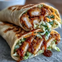 Crispy KFC Turkey Snack Wraps filled with golden fried turkey, vibrant slaw, and tangy sauce in a warm tortilla.